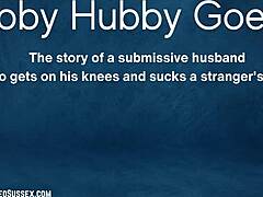 Husband dominates wife for blow job