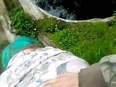 Redhead enjoys hot lake action