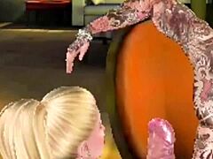 Fiery cowgirl riding hard