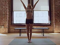 Petite yoga solo ignites climax