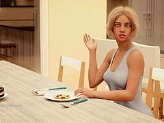 3D cartoon video with petite blonde MILF