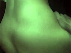 Girl displays her wet pussy, spreading legs to show juicy folds in close-up amateur view.