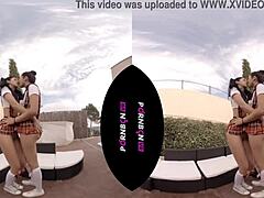 VR tits bouncing during lesbian sex