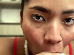 POV blowjob with massive cock