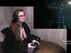 Busty beauty in porn game playthrough