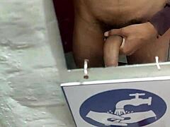 Skinny twinks in restaurant bathroom fun