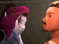 Busty elf dominates man sexually