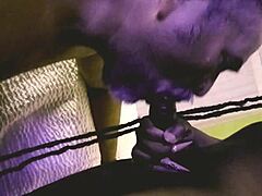 Black shemale sucks monster cock hard