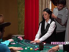 MILF croupier in free action