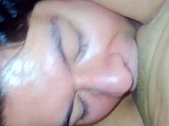 Slut gives blow job and masturbates