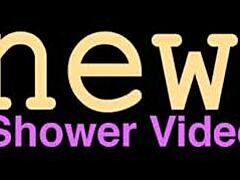 Sensual shower for a blonde bombshell