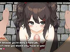 Handjob Action in Anime Hentai Scene