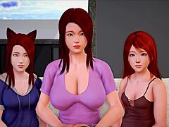 Stepfamily gaming on PC together