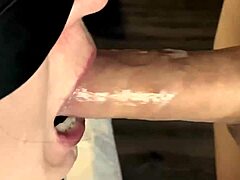 deepthroat blowjob ends with messy cumshot
