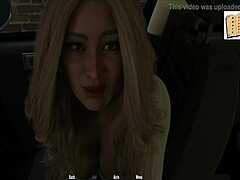 Sensual car ride with blonde