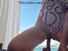 Terrace action with big cock
