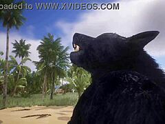 Gay wolves in natural setting