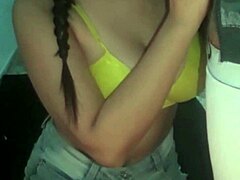 Naughty Brazilian Teen Swallows Cum in Close-Up