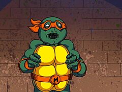 turtles ninja april takes on wild gangbang action