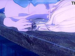 Kissing Jean with hair down in Genshin Impact