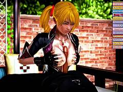 hentai animation with blonde getting blowjob and cumshot in doggystyle and missionary