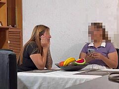 Buxom Lady Tempts Friend Into Action