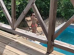 CHEATING BY POOLSIDE CABANA