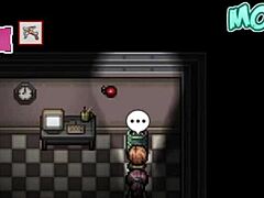 watching porn with busty milf in hentai game