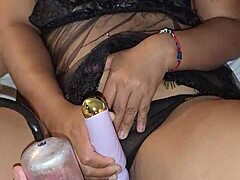 Masturbating with a cock pump