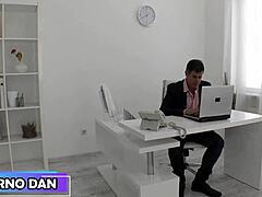 Busty secretary gets wild ride