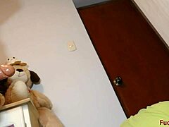 Latina girl dominated by toys