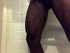 Solo shower time turns into a steamy session of masturbation