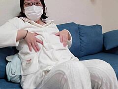 Asian housewife's naughty solo play