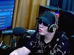 Big tits Latina in podcast