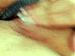Shaved pussy masturbation for husband