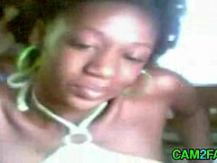 Black beauty masturbates on webcam