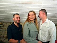 Coal miner's pleasure in amateur threesome
