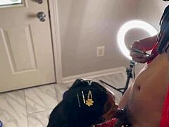 Black beauty gets rough and wild with a big cock lover