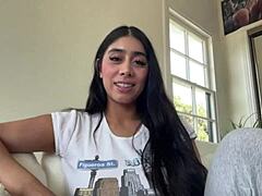 Violet Myers’ big boobs and ass get some action in this BTS video