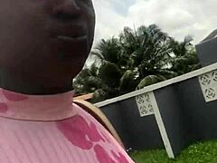 Crazy Chick's Fierce Twerk On Landlord's Bed During Holiday