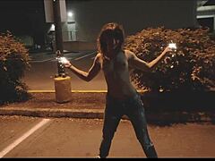 Topless public flashing with Honey Gold