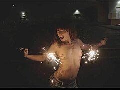 Topless public flashing with Honey Gold