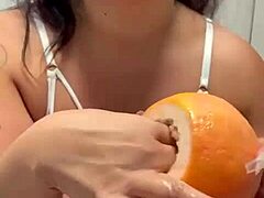 Fruit Play With Curvy Tattooed BBW Solo