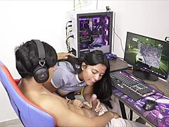 latina surprises gamer boy