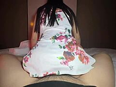Silk Stockings Goddess Teases With Everyday Riding Moves