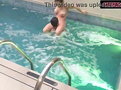 Blonde Milf’s Teasing Poolside Tryst at Hotel