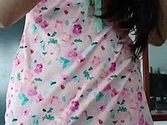 Model in Pink Pajamas Posing for Innocent Shoot
