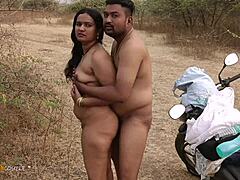 Real rough outdoor fuck with indian bhabhi