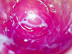 Blonde's Teasing Ride With Glass Dildo Deep
