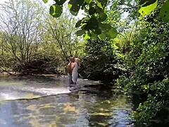 Couple caught fucking ass outdoors hard